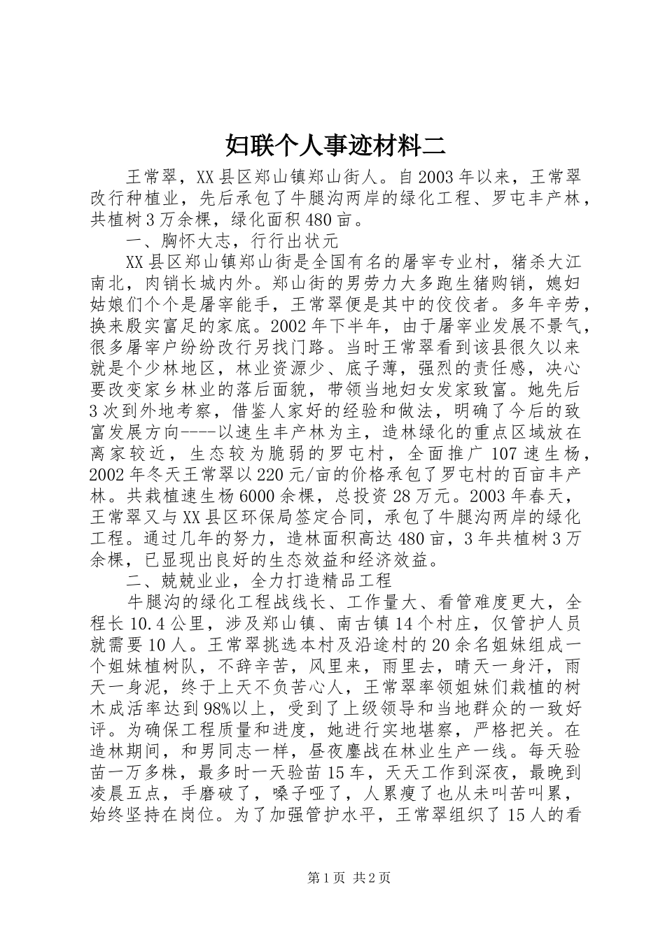 2024年妇联个人事迹材料二_第1页