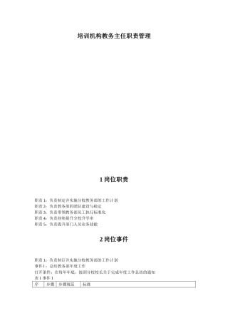 培训机构教务主任职责管理