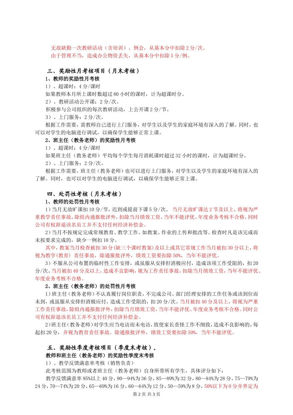 培训机构员工绩效考核细则_第2页