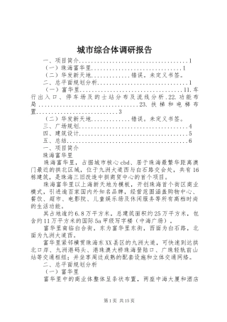 2024年城市综合体调研报告