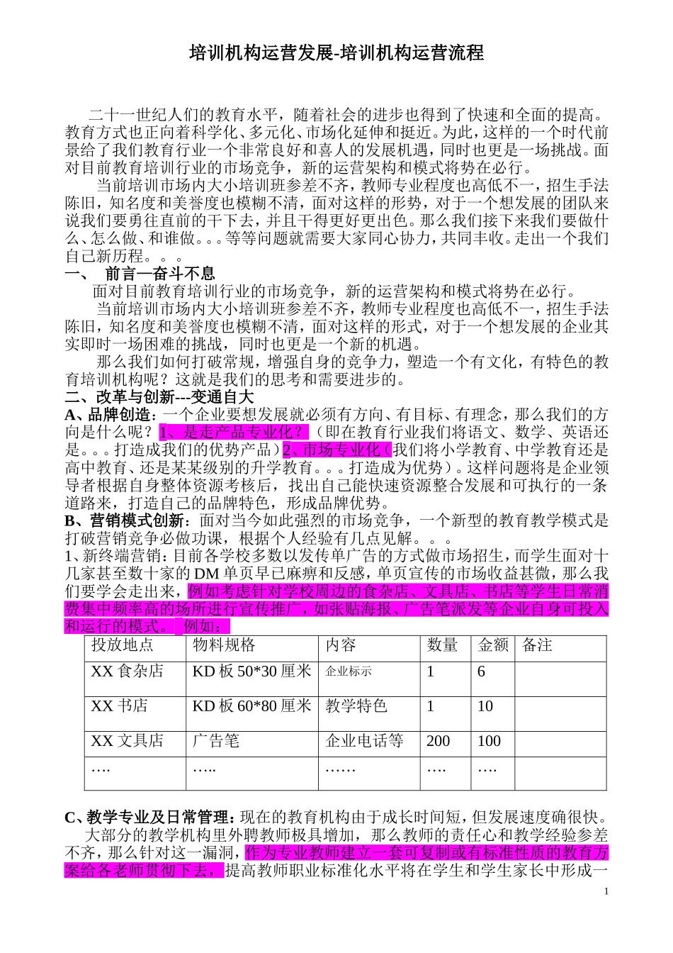 培训机构运营发展-培训机构运营流程_第1页