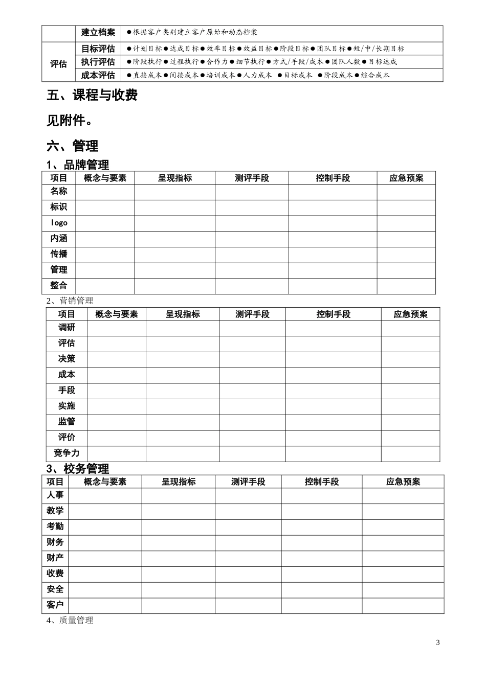 培训机构运营方案--成本核算_第3页