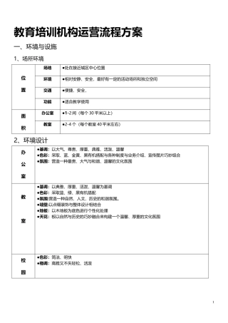 培训机构运营流程的方案(八项方案)