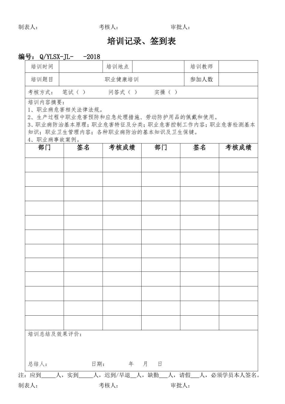 培训记录、签到表_第3页