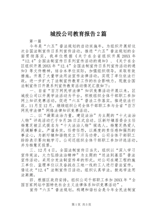 2024年城投公司教育报告篇