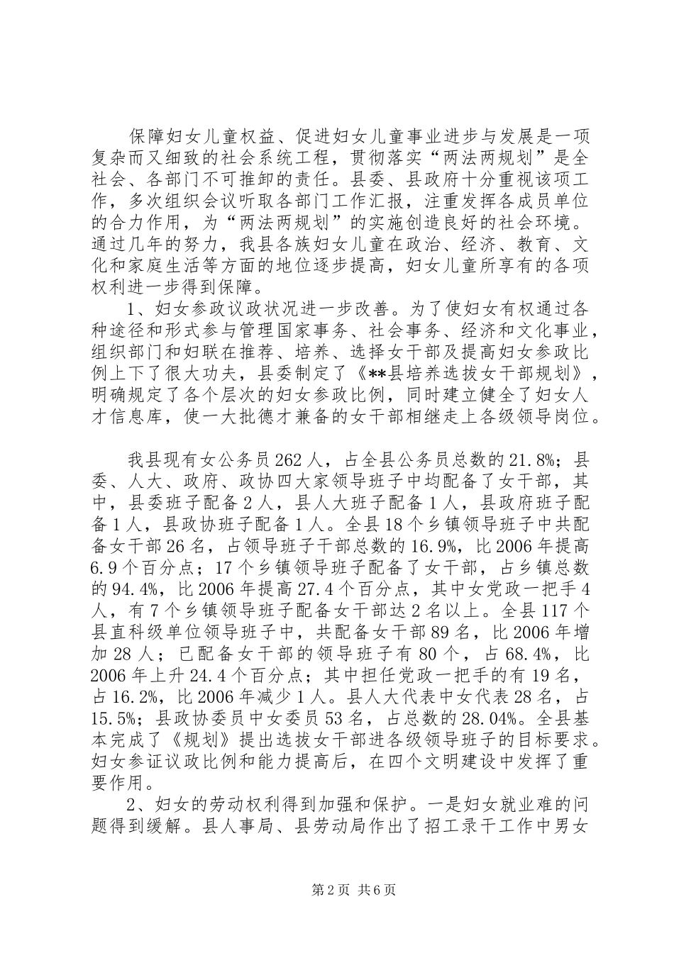 2024年妇联两法两规划执行状况调研报告_第2页