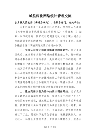 2024年城县深化网络统计管理交流