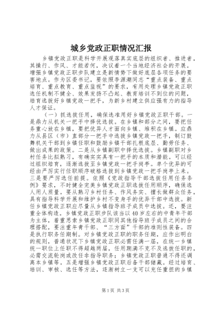 2024年城乡党政正职情况汇报