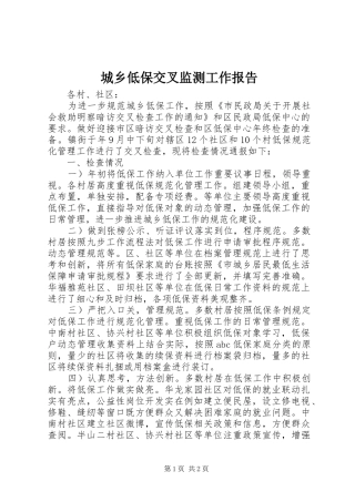 2024年城乡低保交叉监测工作报告