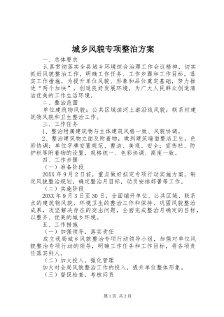2024年城乡风貌专项整治方案