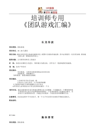 培训师专用《团队游戏汇编》-HR猫猫