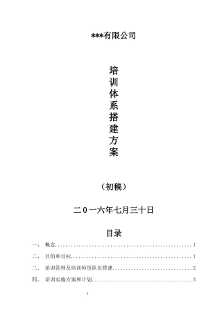 培训体系方案搭建方案