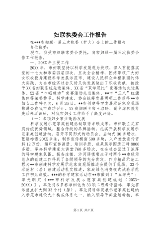 2024年妇联执委会工作报告