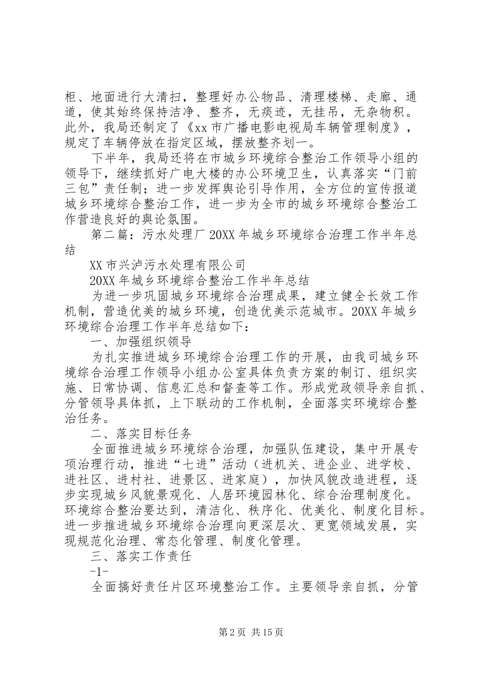 2024年城乡环境综合治理工作半年总结_第2页