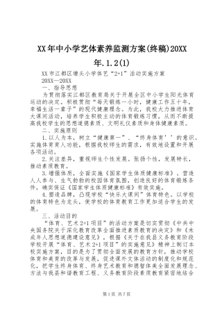 2024年中小学艺体素养监测方案终稿