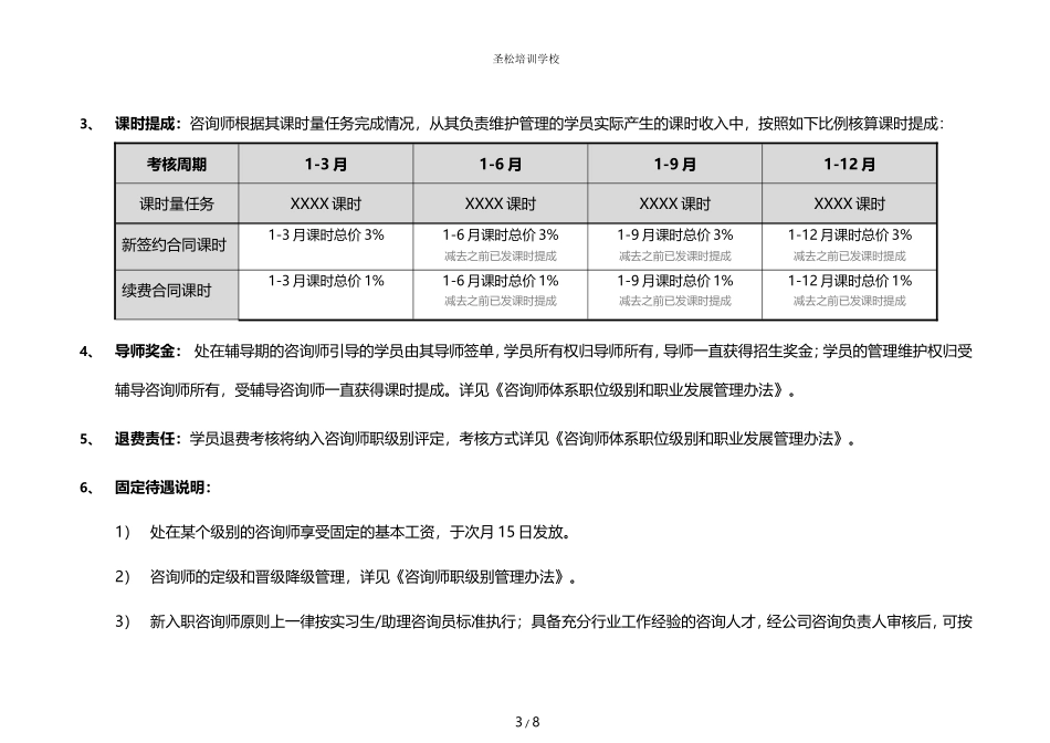 培训学校教育咨询师薪酬与激励制度_第3页