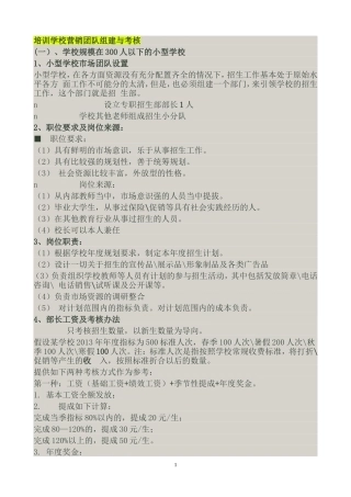 培训学校营销团队组建与考核