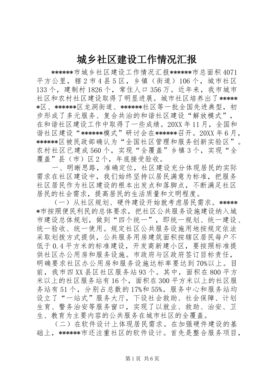 2024年城乡社区建设工作情况汇报_第1页