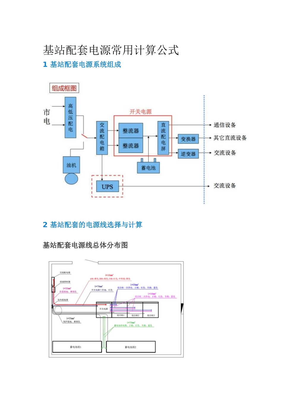 基站配套电源常用计算公式_第1页