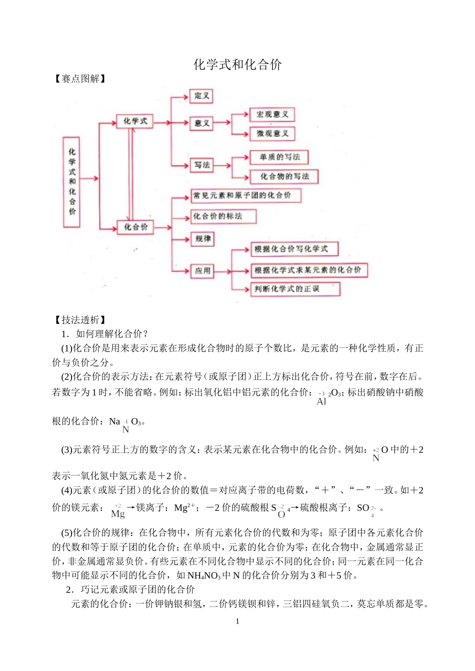 培优专题讲解《化学式和化合价》_第1页