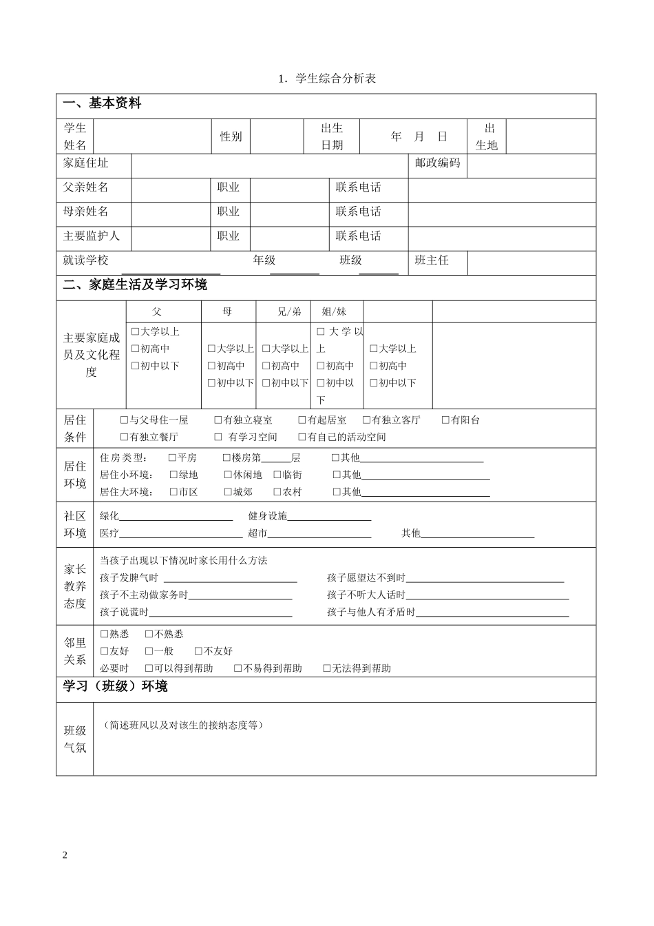 培智部个别教育计划表_第2页