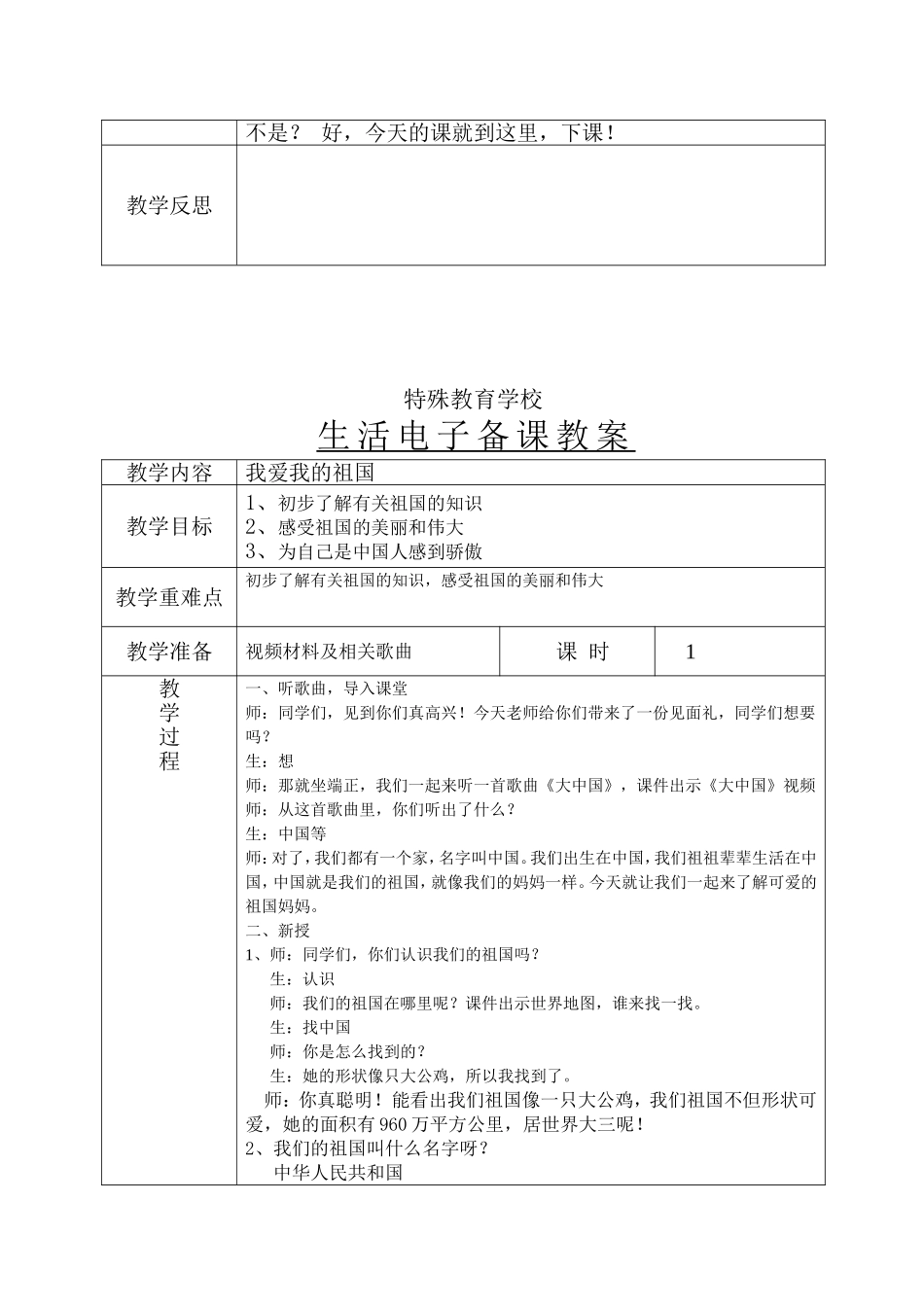 培智生活适应备课笔记2_第3页