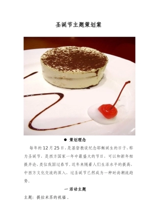圣诞节主题策划案