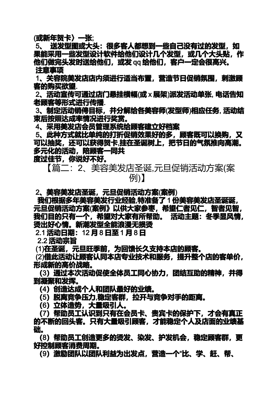 圣诞节作文之美发店圣诞节活动方案_第2页