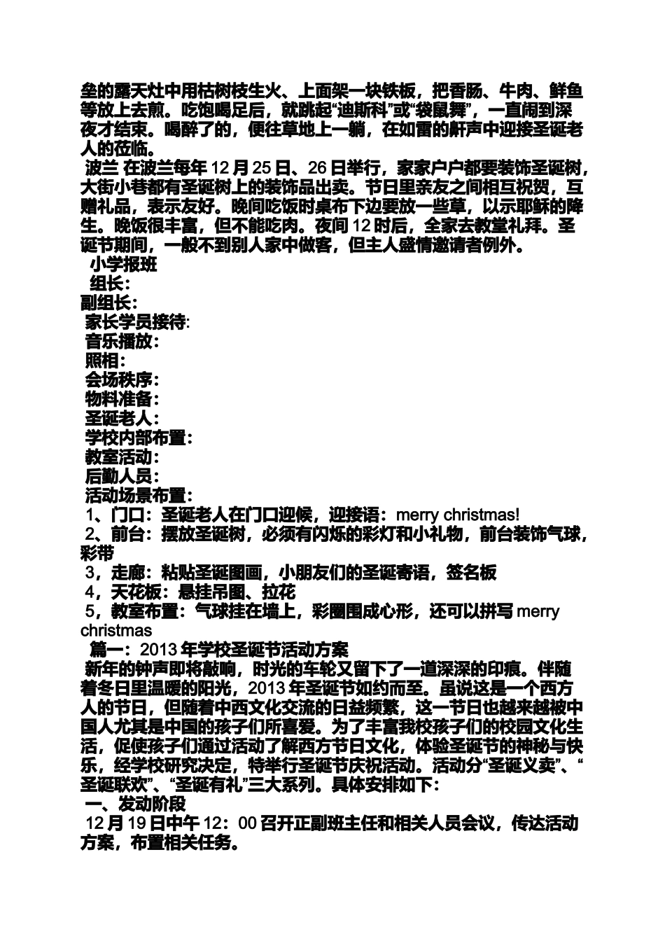 圣诞节作文之圣诞节学生活动方案_第3页