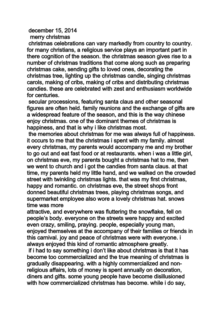 圣诞节作文之英语作文关于圣诞节在中国比较流行的原因以及我们的看法和建议_第2页