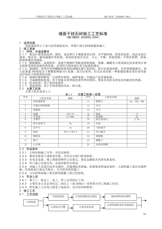 墙面干挂石材施工工艺标准