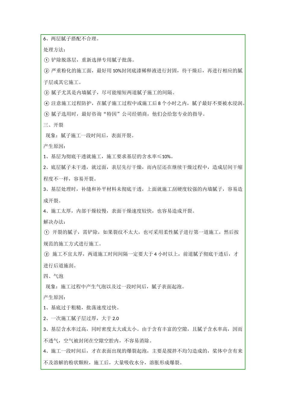墙面腻子施工中常见问题及解决办法_第2页