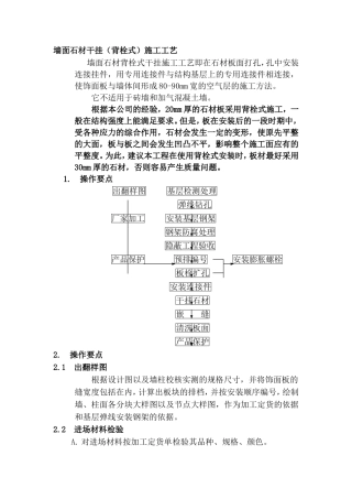 墙面石材干挂(背栓式)施工工艺