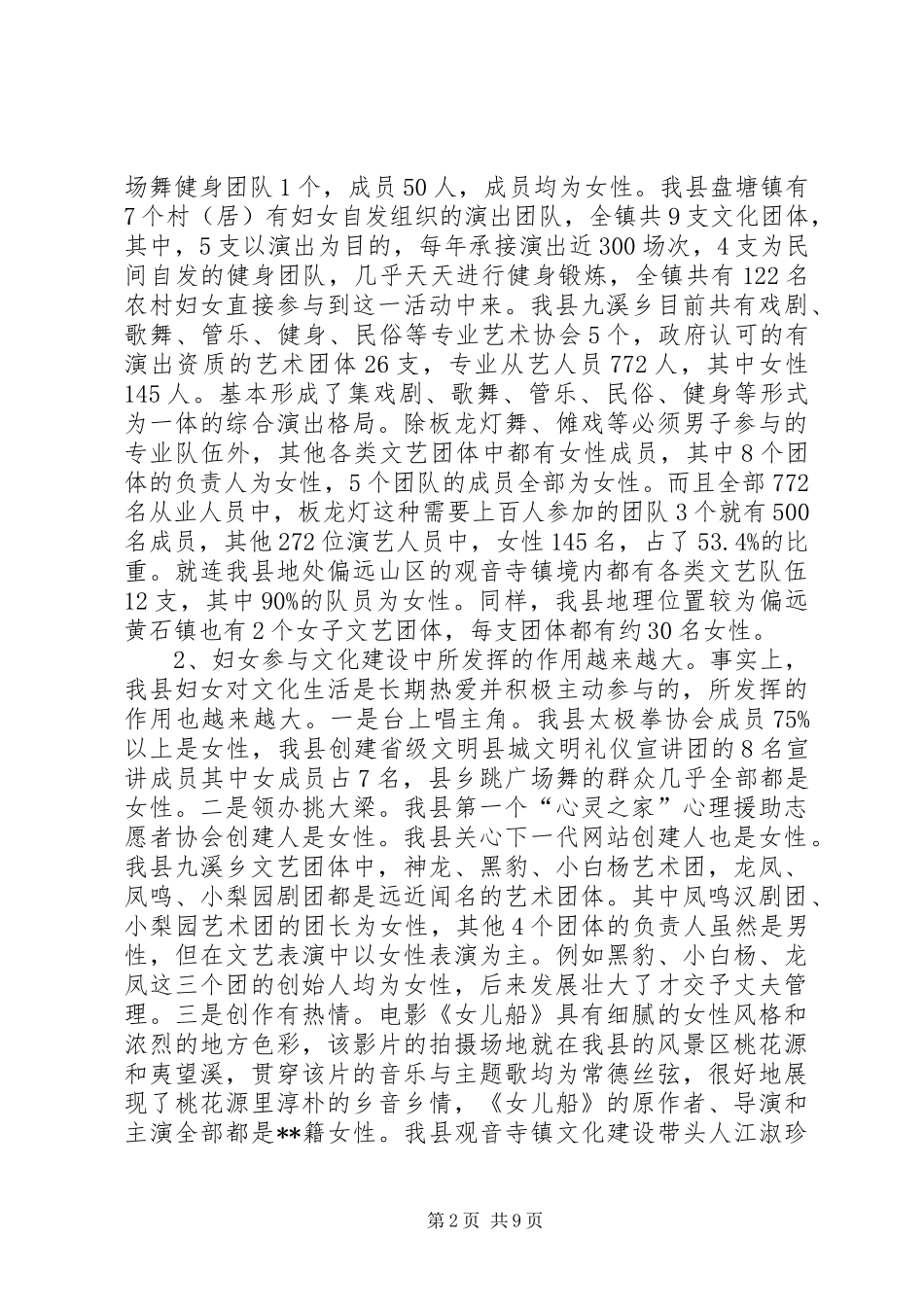 2024年妇女参与文化建设现状调研报告_第2页