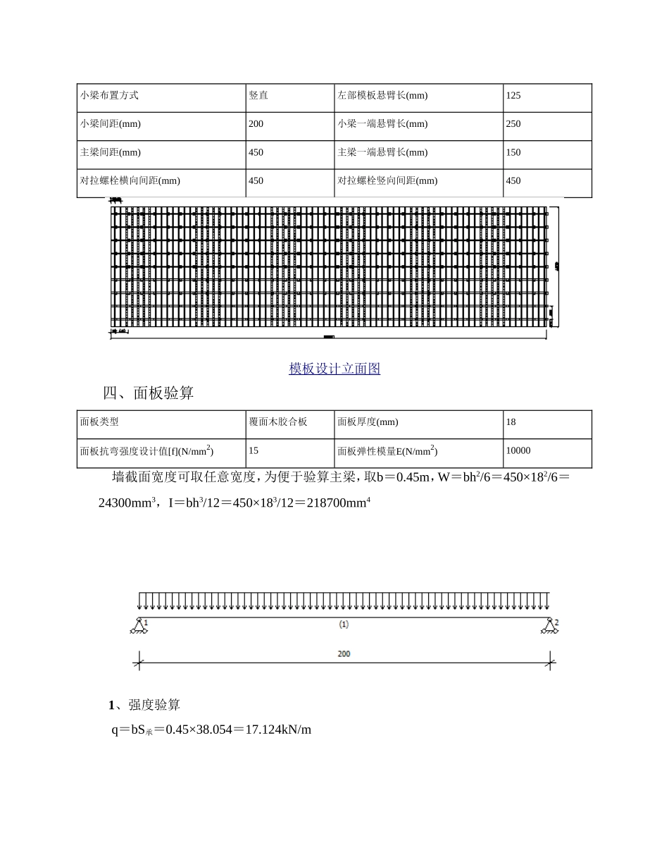 墙模板(木模板)计算书(同名11795)_第2页