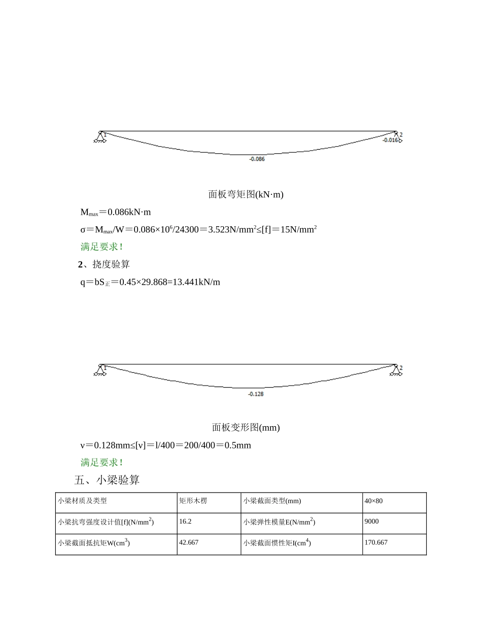 墙模板(木模板)计算书(同名11795)_第3页