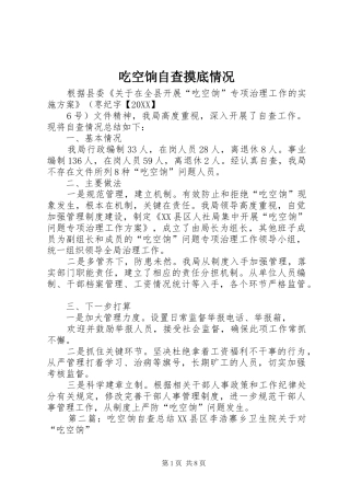 2024年吃空饷自查摸底情况