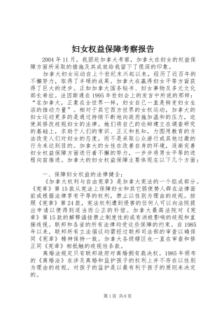 2024年妇女权益保障考察报告