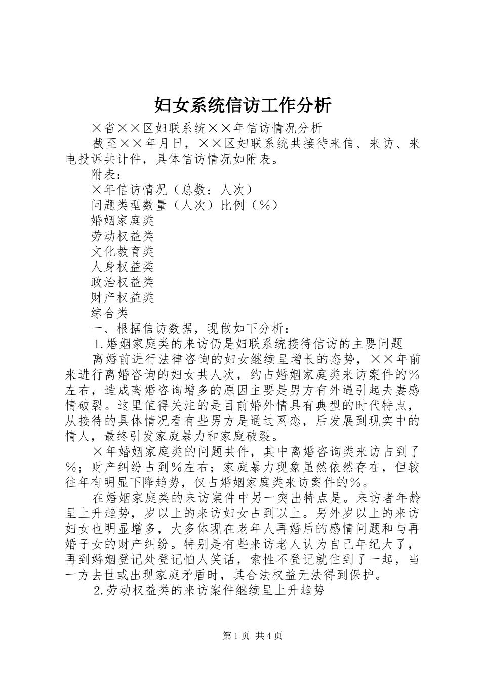 2024年妇女系统信访工作分析_第1页
