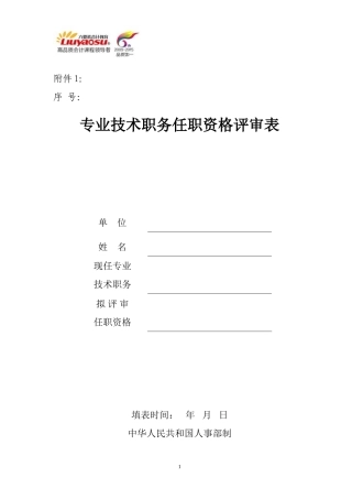 四川省高级会计师评审用表格(2015)