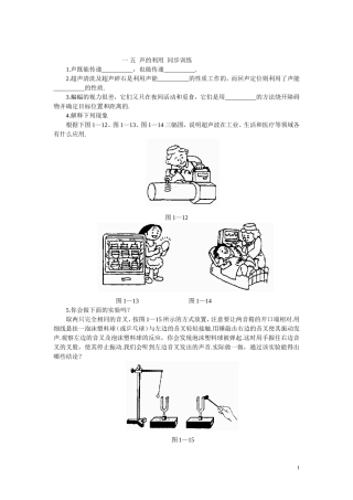 声的利用同步训练三套