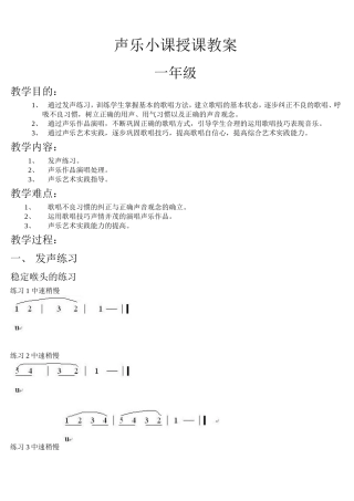 声乐小课授课教案