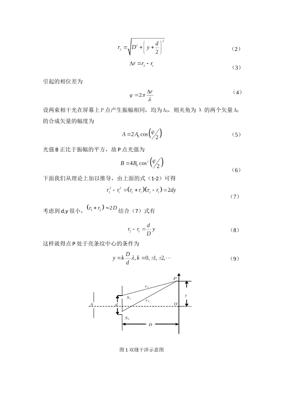 基于MATLAB的杨氏双缝干涉实验模拟_第2页