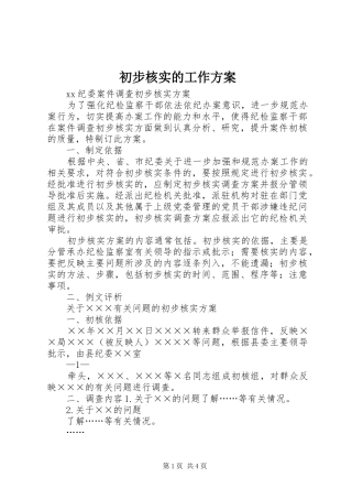 2024年初步核实的工作方案