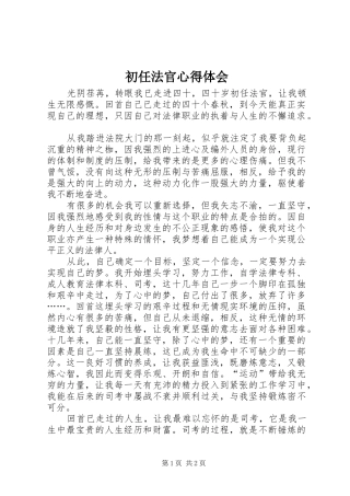 2024年初任法官心得体会