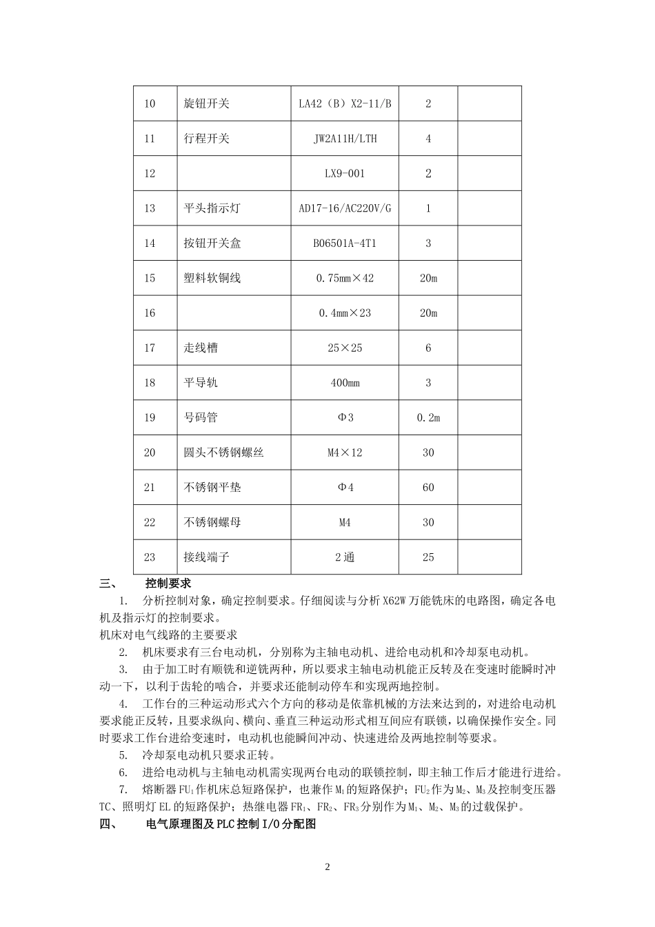 基于PLC的X62W万能铣床电气控制_第2页