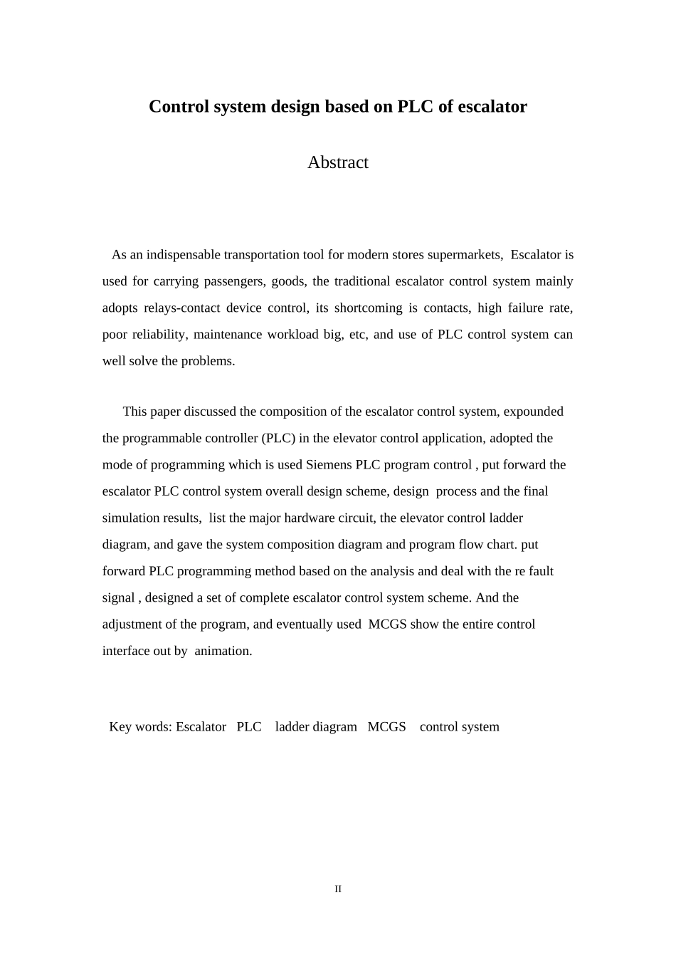 基于PLC的自动扶梯控制系统设计(本科毕业优秀论文)_第2页