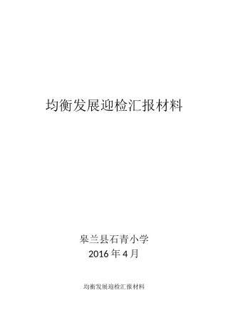 均衡发展迎检汇报材料