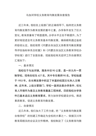 均衡发展自查报告