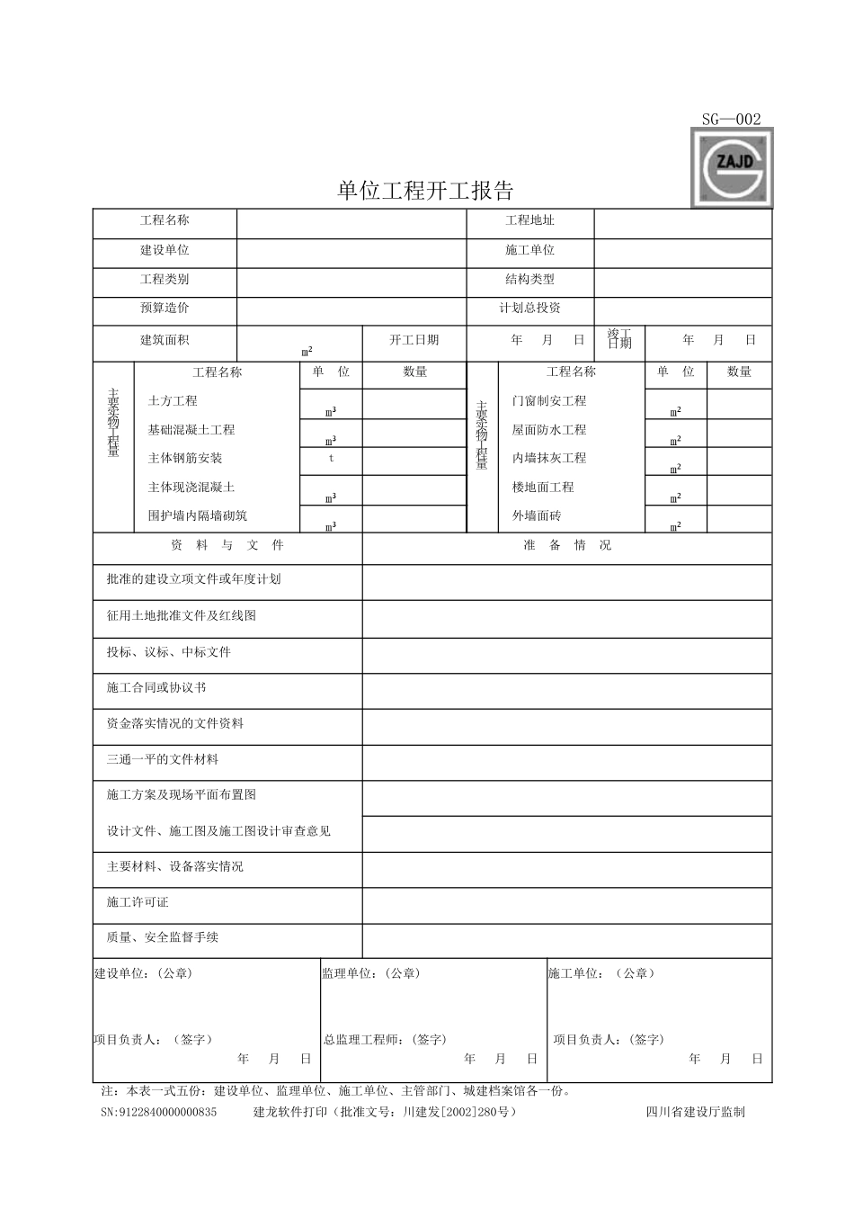 四川省建筑施工资料表格(施工单位用表)(全套)_第2页